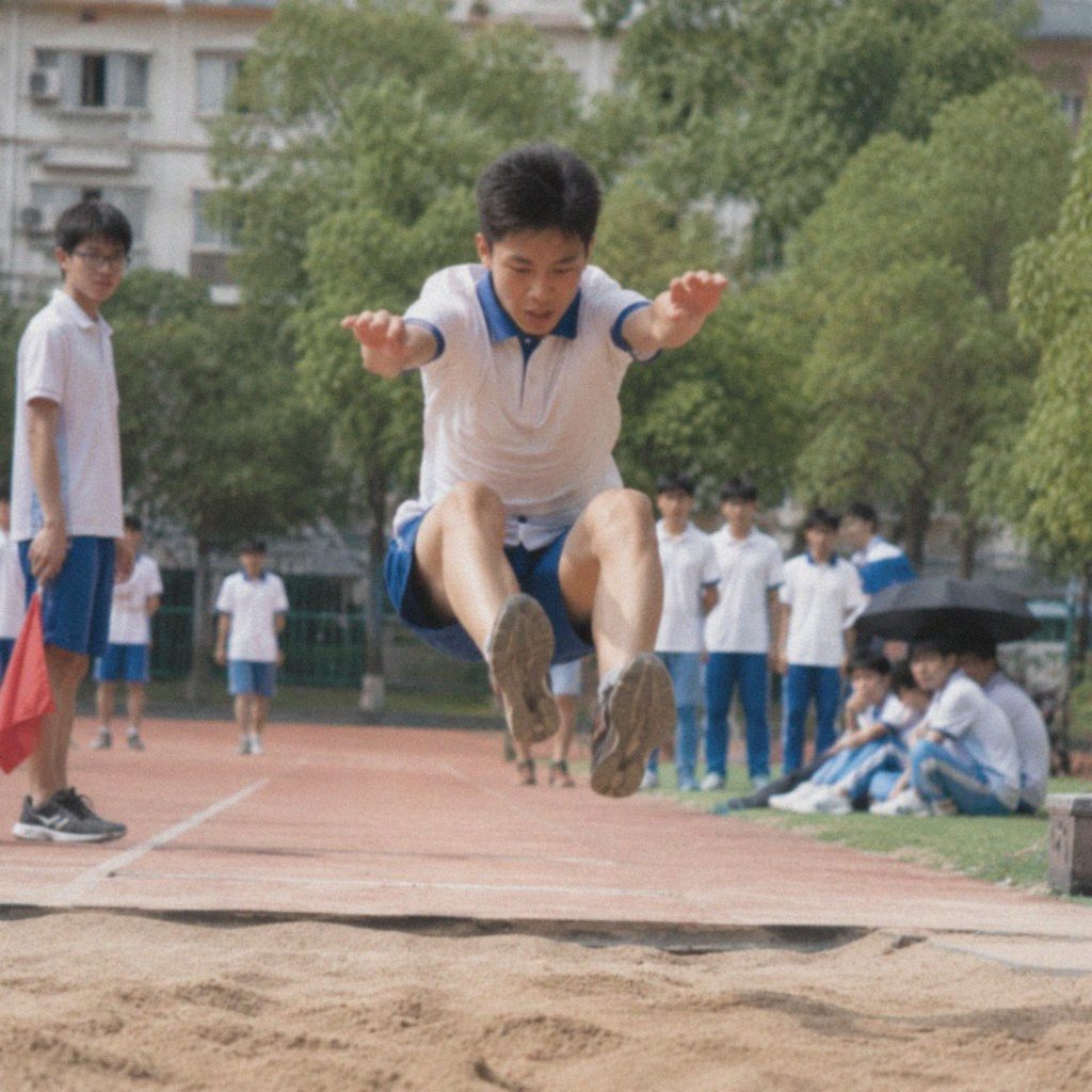 学员进行立定跳远动作训练